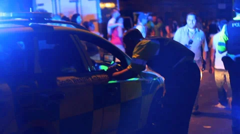 Medic Taking to Ambulance Driver Stock Footage 33136848