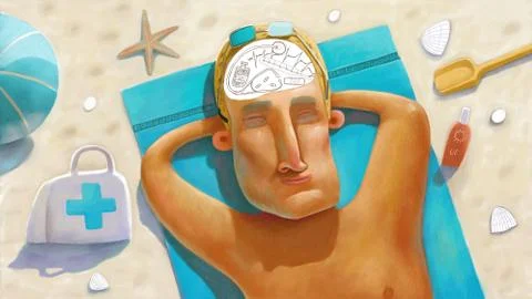 Medic on vacation Stock Illustration