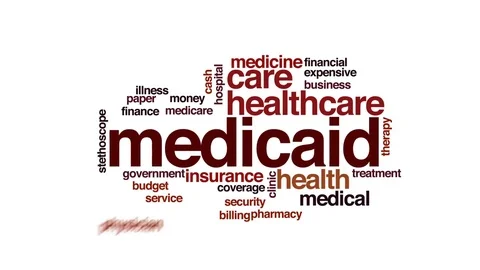 Medicaid animated word cloud, text design animation. Stock Footage 71942203