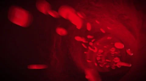 Medical 3d animation of blood pumping through an artery Stock Footage