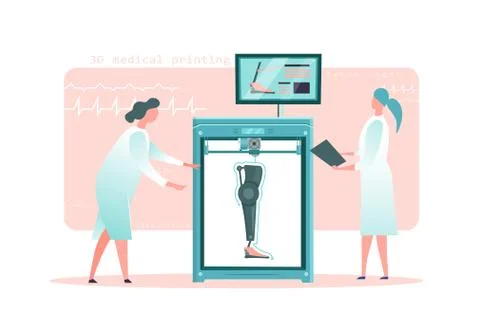 Medical 3D printer Stock Illustration