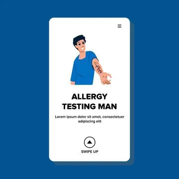 Medical allergy testing man vector Stock Illustration