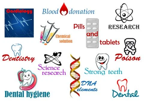 Medical and scientific elements 스톡 일러스트