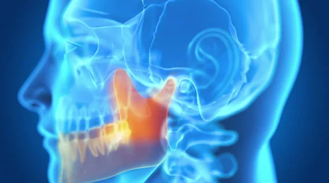 Medical animation showing the jaw bone Stock Footage