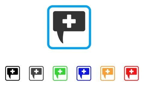 Medical Answer Framed Vector Icon Stock Illustration
