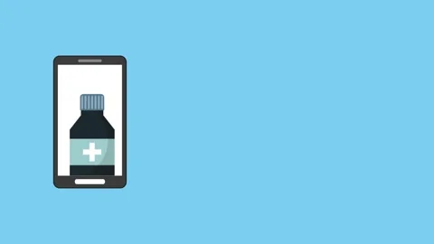 Medical app interface interaction on smartphone screen animation for online.. 動画素材 338422191