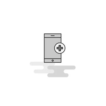 Medical app Web Icon. Flat Line Filled Gray Icon Vector Stock Illustration
