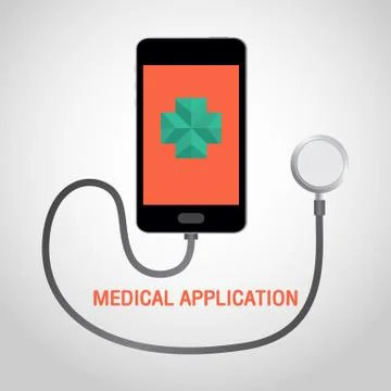 Medical application logo vector Illustrazione stock