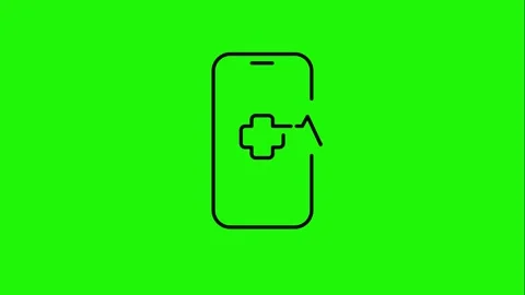 Medical application looping animation on green background Stock Footage 340269856