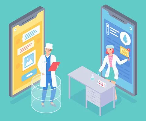 Medical application, program for online consulting with doctors in internet Stock-Illustration