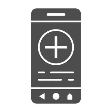 Medical application on smartphone solid icon, Medical tests concept, Mobile イラスト素材