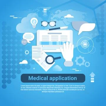 Medical Application Template Web Banner With Copy Space イラスト素材