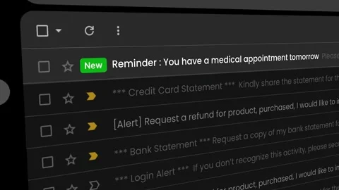 Medical appointment. confirmation notification, close-up screen footage. 库存影片 335675044