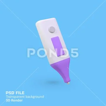 Medical armpit thermometer isolated 3d render icon illustration PSD Template