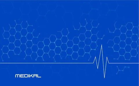 Medical background blue honeycomb withe minimal vector illustration Stock Illustration