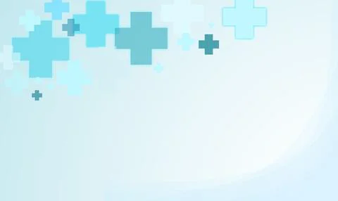 Medical background with crosses on a blue background with space for a copy. Stock-Illustration