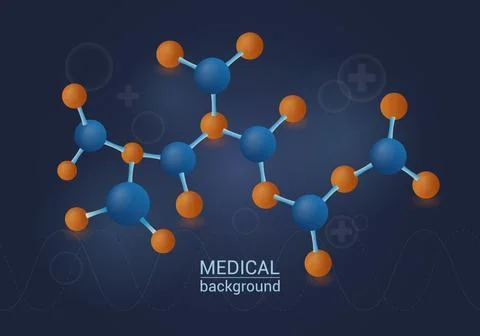 Medical background with elements of molecules and helix Stock Illustration