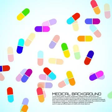 Medical background with pills. Pattern of capsule pills. Vector Illustration Stock Illustration