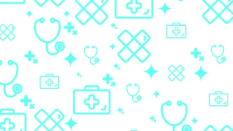 Medical Background with Stethoscopes and First Aid Kits for Healthcare. Stock Footage 320124457
