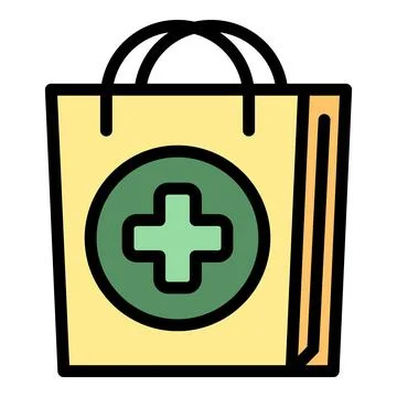 Medical bag icon vector flat Stock Illustration