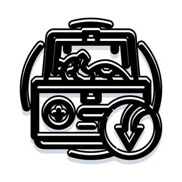 Medical bag with tools storing data icon イラスト素材