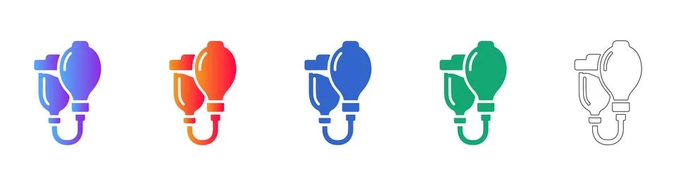 Medical Balloon Pump Vector Set Stock Illustration