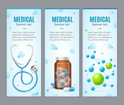 Medical Banner Vertical Set. Vector Stock-Illustration