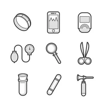 Medical Basic Device Icon Set Stock-Illustration