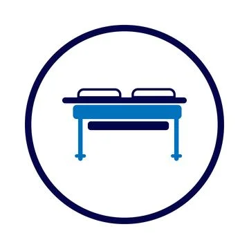 Medical bed, bed, wheel bed, stretcher, bed on wheels icon Stock Illustration
