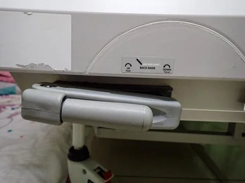 Medical Bed Control Panel for Backrest Height Adjustment Foto stock
