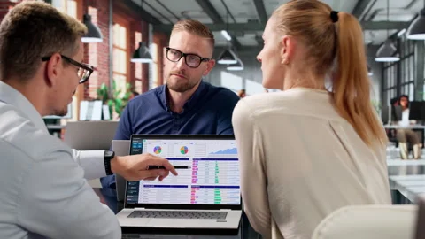 Medical Biller And Coder Analyzing Spreadsheet Data Stock Footage 337224681