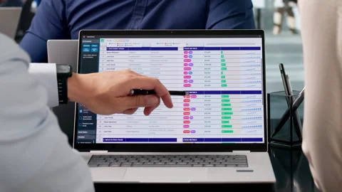Medical Biller And Coder Analyzing Spreadsheet Data Stock Footage 338169335