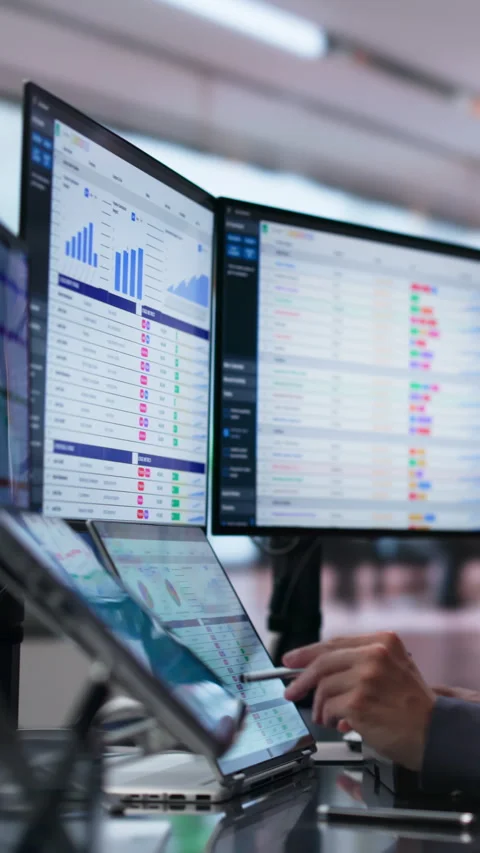 Medical Biller Carefully Reviews Coding Spreadsheets Stock-Footage 342965055
