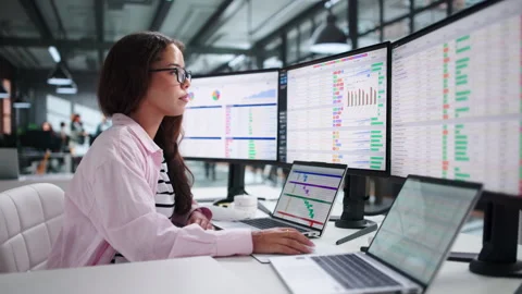 Medical Biller Reviews Coding Spreadsheet Carefully Stock-Footage 344717115