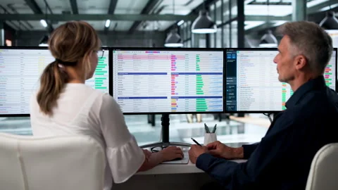 Medical Billing Analyst And Coder Review Spreadsheet Data Stock Footage 336791884