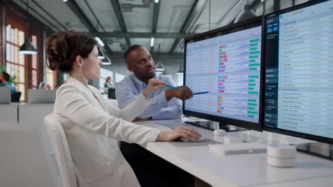Medical Billing Analyst And Coder Review Spreadsheet Data Stock Footage 341004393