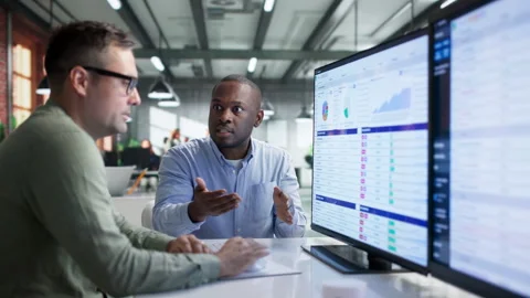 Medical Billing Analyst And Coder Argue Loudly Over Spreadsheet Errors Stock Footage 346927793