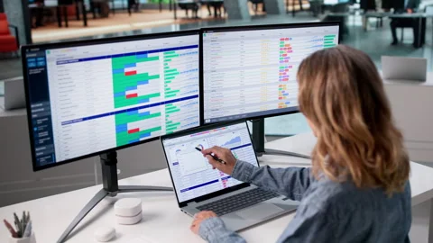 Medical Billing Coder Carefully Entering Data On Laptop Stock Footage 336373120