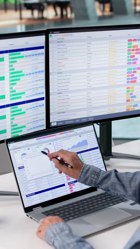 Medical Billing Coder Carefully Entering Data On Laptop Stock Footage 336794576