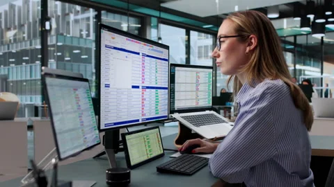 Medical Billing Coder Carefully Reviews Data On Laptop Stock Footage 338170202