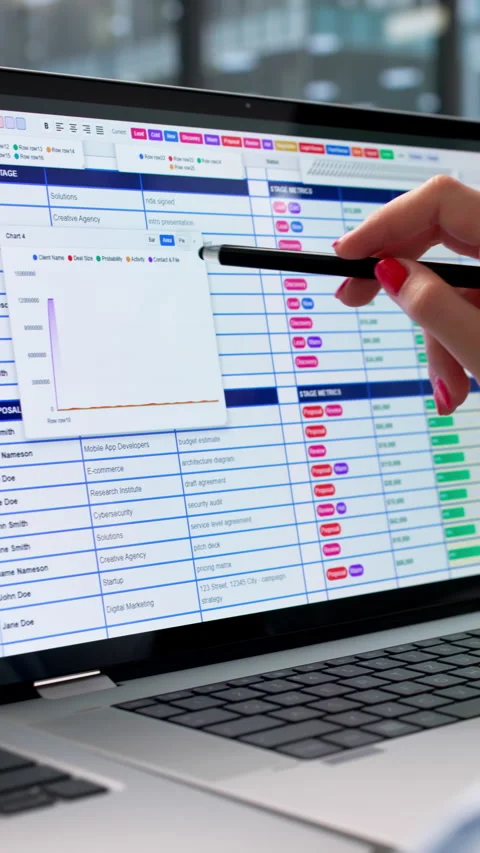 Medical Billing Coder Carefully Reviews Data Stock Footage 339174208