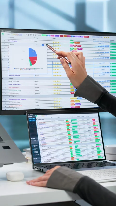 Medical Billing Coder Carefully Reviews Codes While Working Stock Footage 344715401