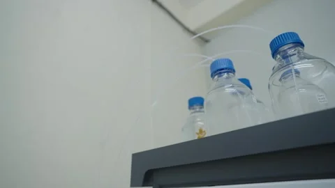 Medical Bottle, Empty Plastic with pipe Stock Footage 322150581