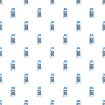 Medical bottle pattern repeating seamless on white background Stock Illustration
