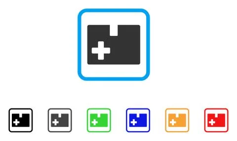 Medical Box Framed Vector Icon Illustrazione stock