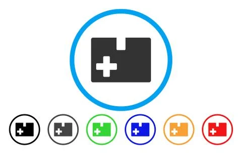 Medical Box Rounded Vector Icon Illustrazione stock