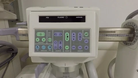 Medical C-arm user interface, screen used to scan , analyze patients Stock Footage 86894620