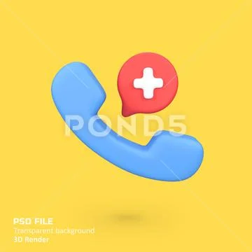 Medical call isolated 3d render icon illustration PSD Template