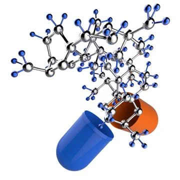Medical capsule and molecule structure 스톡 일러스트