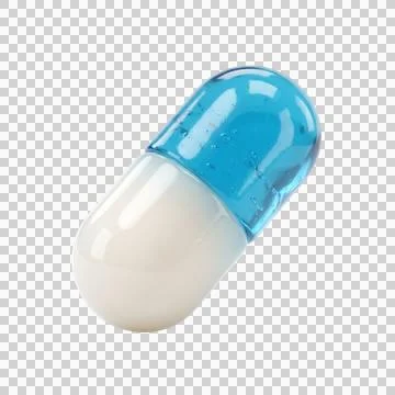 Medical capsule pill 3d render for healthcare pharmacy and supplement adver.. Stock Illustration